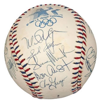 1984 Team USA Olympic Team Signed Baseball With 20 Signatures Including Mark McGwire